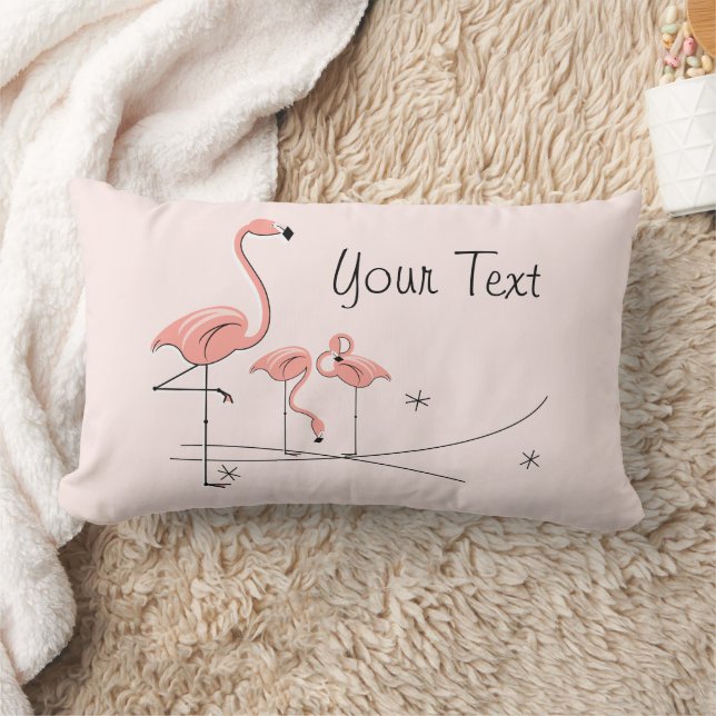 Coussin Rectangle Flamants roses Rose Trio 4 lumbar rétroactif (Couverture)