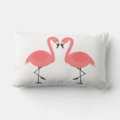 Coussin Rectangle Flamants Roses Tropicaux Amour - Mariage Plage Lua (Verso)