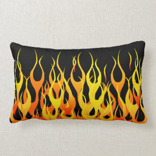 Coussin Rectangle Flames de course Orange classique en feu