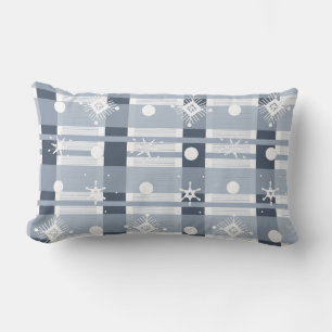 Coussin Rectangle Flèches de neige simples Plaqué bleu
