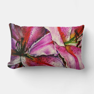 Coussin Rectangle fleur abstraite de couleur arc-en-ciel contemporai