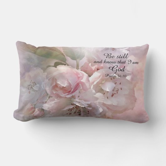 Coussin Rectangle Fleur apaisante avec un message biblique Lumbar Cu (Recto)