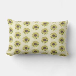 Coussin Rectangle Fleur Brown de tournesol  Jaune Motif