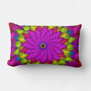 Coussin Rectangle Fleur colorée abstraite lumineuse
