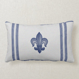 Coussin Rectangle Fleur de lis Plaid