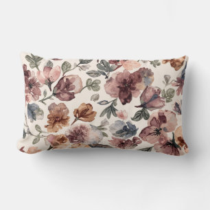 Coussin Rectangle Fleur de prunier aquarelle Jardin botanique lunati