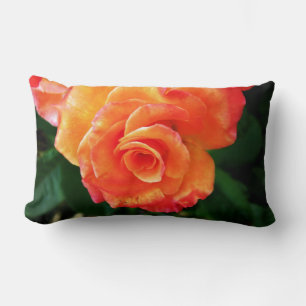 Coussin Rectangle Fleur de rose orange