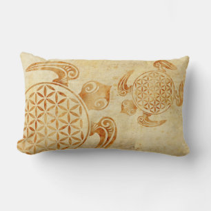Coussin Rectangle Fleur de vie / Blume des Lebens - pierre de tortue