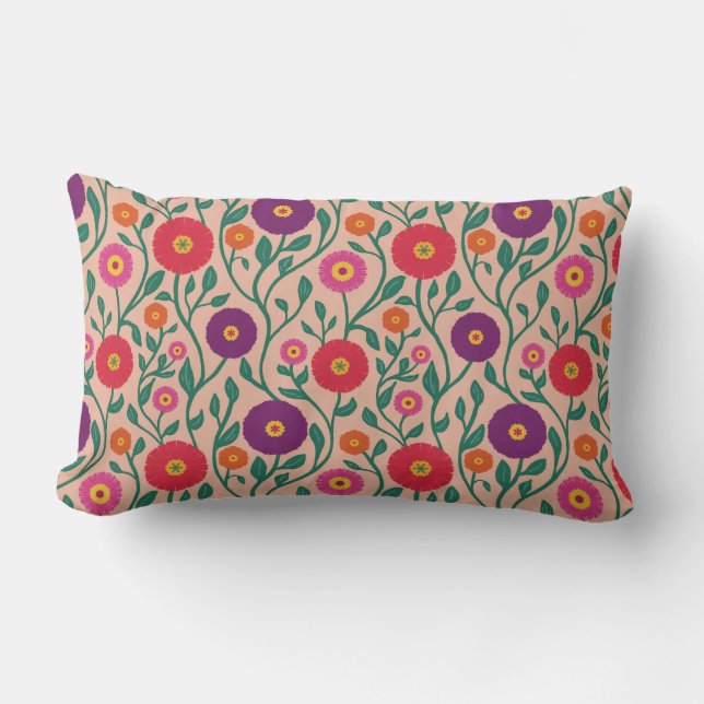 Coussin Rectangle Fleur de vigne du milieu du siècle | Guirlande de  (Recto)