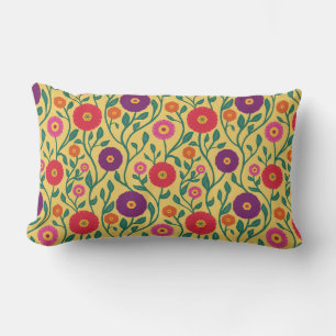 Coussin Rectangle Fleur de vigne du milieu du siècle Guirlande de