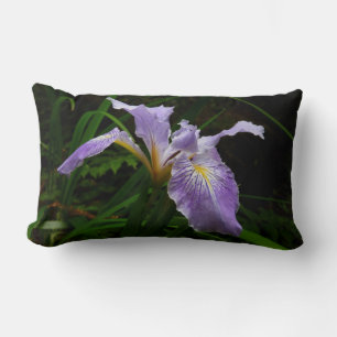 Coussin Rectangle Fleur d'Iris sauvage Floral pourpre
