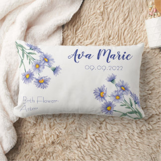 Coussin Rectangle Fleur du mois de naissance d'Aster septembre