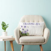 Coussin Rectangle Fleur du mois de naissance de février Violettes (Chaise)