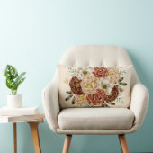 Coussin Rectangle Fleur Écarlate taille 13x21 Bois de charpente Or (Chaise)
