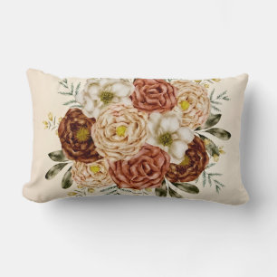Coussin Rectangle Fleur Écarlate taille 13x21 Bois de charpente Or