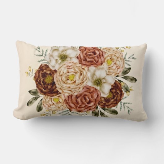 Coussin Rectangle Fleur Écarlate taille 13x21 Bois de charpente Or (Recto)