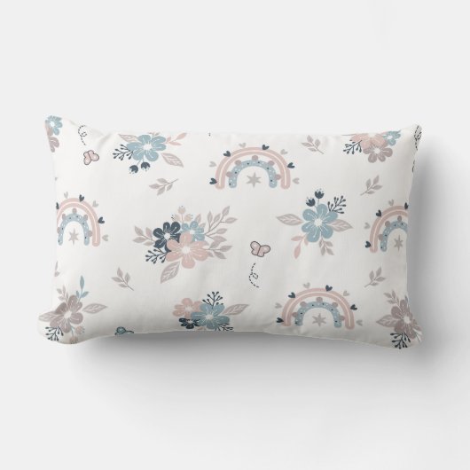 Coussin Rectangle Fleur Et Boho Motif Sans Fil (Recto)