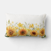 Coussin Rectangle Fleur jaune de monogramme Tournesol floral botaniq (Verso)
