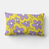 Coussin Rectangle Fleur Jaune et Violet dessinée à la main (Verso)