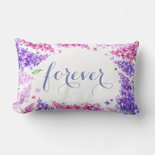 Coussin Rectangle Fleur Lilac de printemps Mariage floral (Recto)