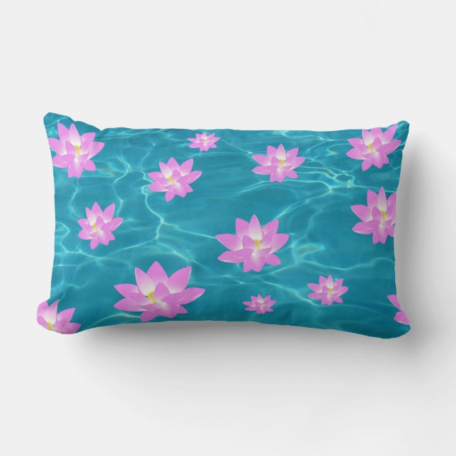 Coussin Rectangle Fleur Lotus (Recto)