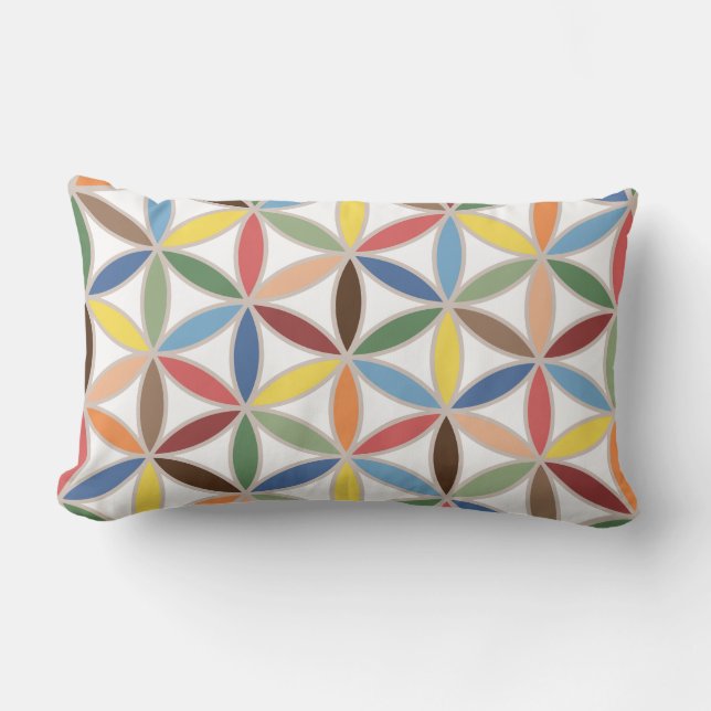 Coussin Rectangle Fleur motif de rétro couleur de la vie de grand (Recto)