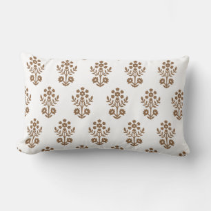 Coussin Rectangle Fleur moutarde d'impression en bloc