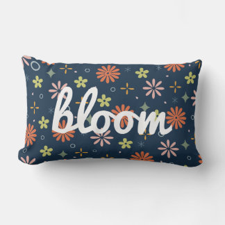 Coussin Rectangle Fleur rétro joueuse