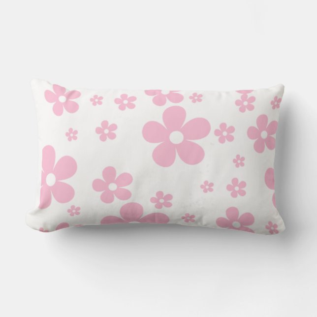 Coussin Rectangle Fleur rose (Recto)