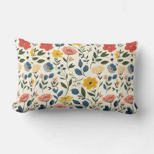 Coussin Rectangle Fleur rustique chaude