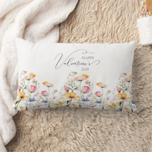 Coussin Rectangle Fleur sauvage d'aquarelle Printemps Meadow Valenti