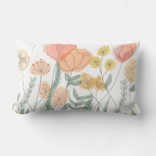 Coussin Rectangle Fleur sauvage orange