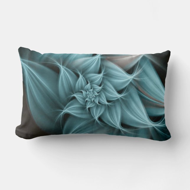 Coussin Rectangle Fleur Turquoise Magnifique Fractale (Recto)