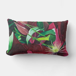 Coussin Rectangle Fleur violette Clematis