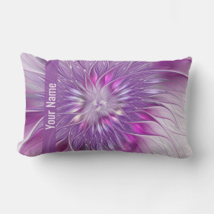 Coussin Rectangle Fleur violette rose Passion Abstrait Nom Fractal