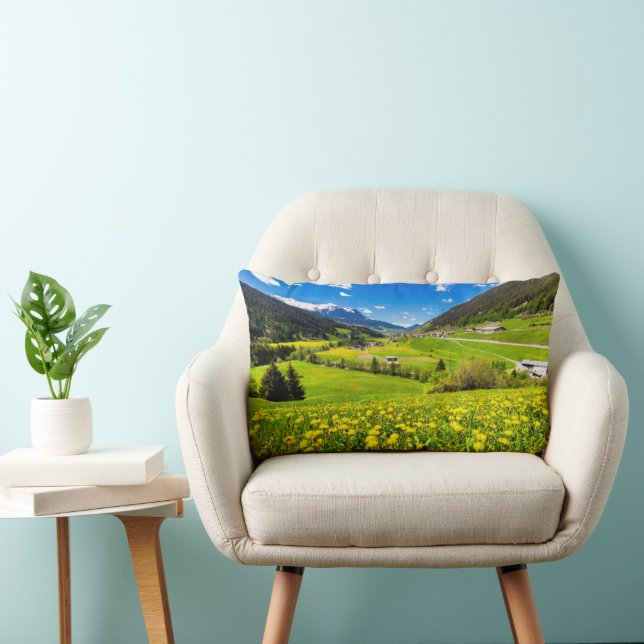 Coussin Rectangle Fleurs | Canton des Grisons de Dandelion, Suisse (Chaise)