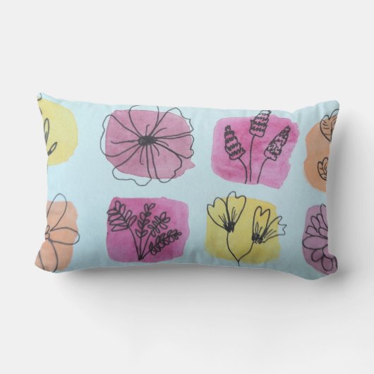 Coussin Rectangle Fleurs colorées  (Verso)