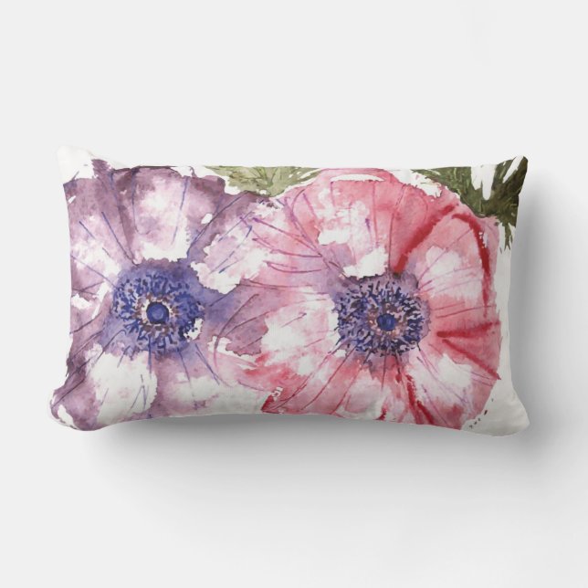 Coussin Rectangle Fleurs d'aquarelle (Recto)