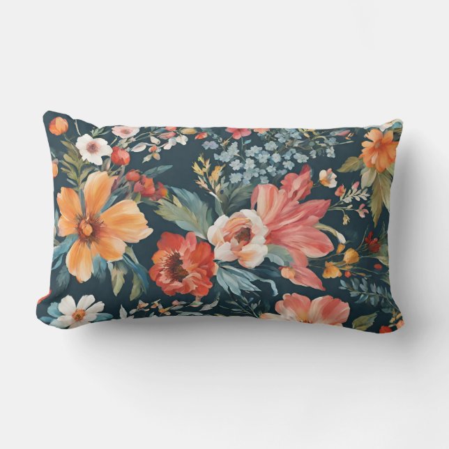 Coussin Rectangle Fleurs d'aquarelle Extraordinaires (Recto)