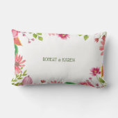 Coussin Rectangle Fleurs de 35e anniversaire de mariage religieux (Verso)