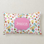 Coussin Rectangle Fleurs de Chouette de Forêt mignonne Filles Nom pe<br><div class="desc">Fleurs de Chouette de Forêt Cute & feuilles Kawaii Woodland Design avec des animaux de forêt amusants. En Turquoise,  Aqua,  Rouge et Rose pour Fille & Enfants! - coussin rectangle ! Customisez-le en ajoutant vos infos ! ~ Regardez ma boutique pour voir toute la collection Baby avec ce design!</div>