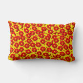 Coussin Rectangle Fleurs de dahlia rouges et jaunes (Verso)