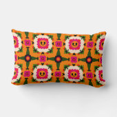 Coussin Rectangle Fleurs de dessin animé souriantes (Verso)