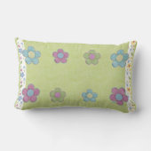 Coussin Rectangle Fleurs dimensionnelles (chaux) (Verso)