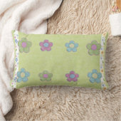 Coussin Rectangle Fleurs dimensionnelles (chaux) (Couverture)