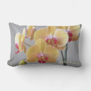 Coussin Rectangle Fleurs d'orchidées jaunes