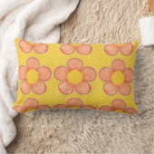 Coussin Rectangle Fleurs et pois de Cantelope Petal (Couverture)