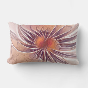 Coussin Rectangle Fleurs imaginaires fractales douces et tendres