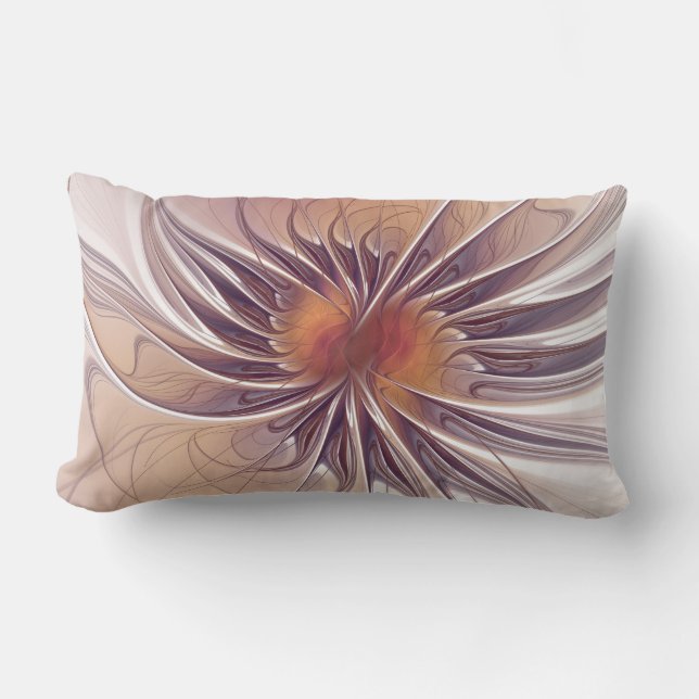 Coussin Rectangle Fleurs imaginaires fractales douces et tendres (Recto)