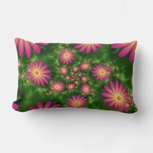 Coussin Rectangle Fleurs Imaginaires roses Art Fractal Abstrait mode
